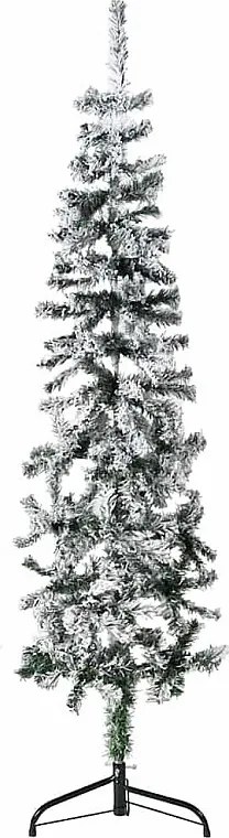 Sztuczna, smukła choinka bożonarodzeniowa z sztucznym śniegiem 150 cm