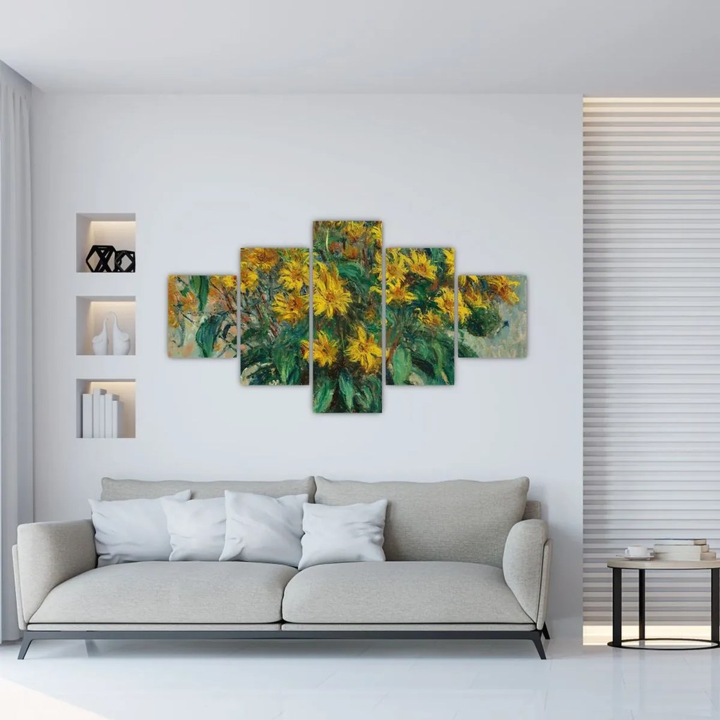 Obraz - Claude Monet, Jerusalem Artichoke Flowers, reprodukcje (125x70 cm)