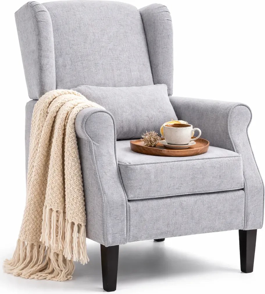 Jasnoszary fotel uszak B0-A24