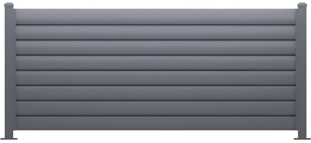 Ogrodzenie aluminiowe żaluzjowe żaluzjowe - wys. 80 x szer. 173 cm - antracytowy szary - BAROMA