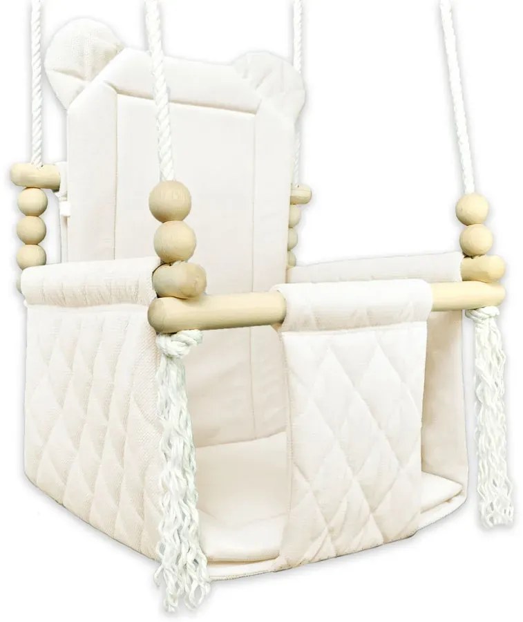 Szczebelkowa huśtawka dziecięca miś ecru F0-G19