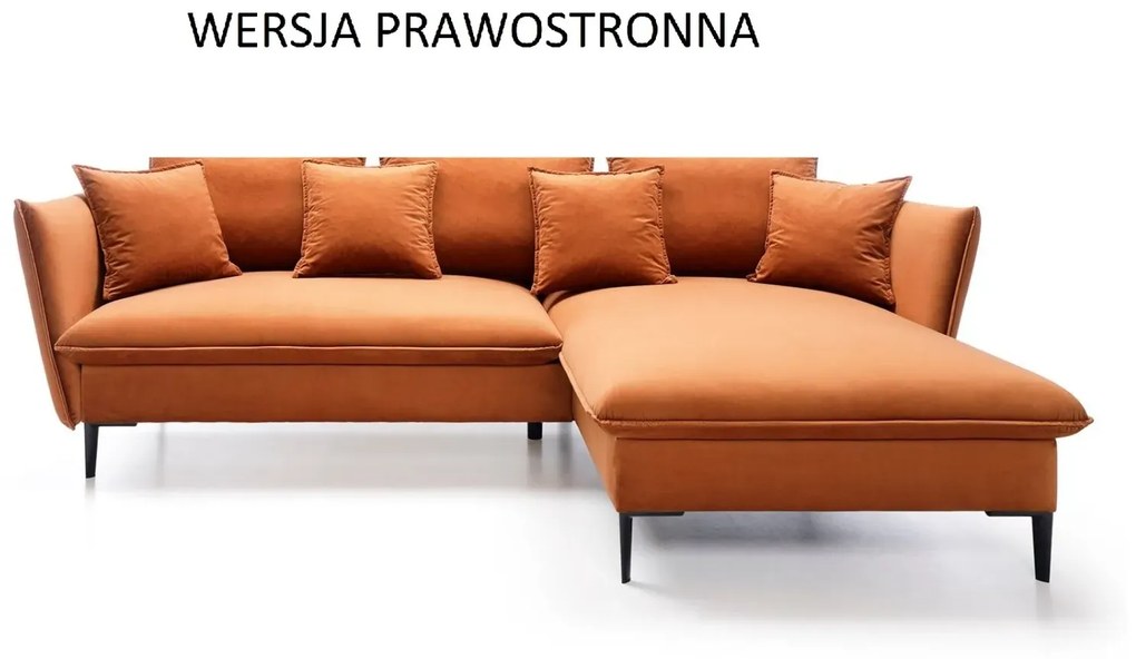 Narożnik z funkcją spania BOSS pomarańczowy prawy/lewy PIASKI Meble