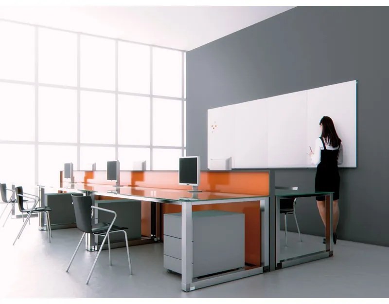 Bezramowa biała tablica markerowa, magnetyczna, 1480 x 980 mm