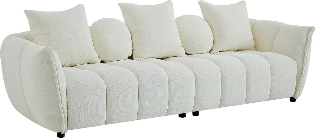 Kanapa 4-osobowa z beżowej tkaniny teksturowanej GONOLON