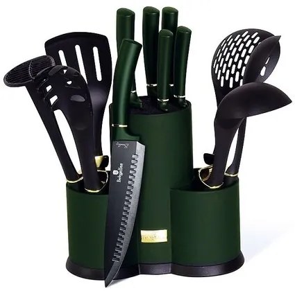 Berlinger Haus 12-częściowy zestaw akcesoriów kuchennych w stojaku Emerald Collection