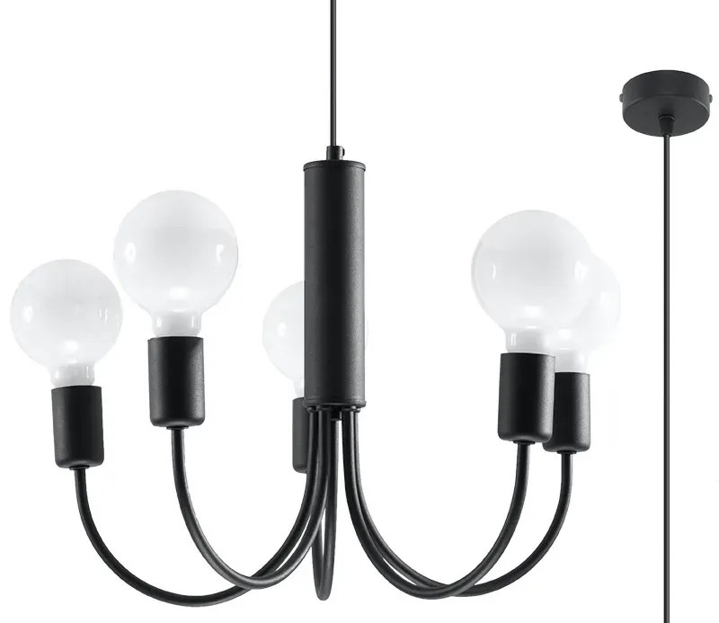 Czarny industrialny żyrandol - EXX224-Vespero