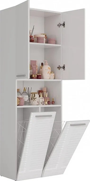 Meble łazienkowe, 174 x 30 x 60 cm, Biały Matowy / Biały Błyszczący