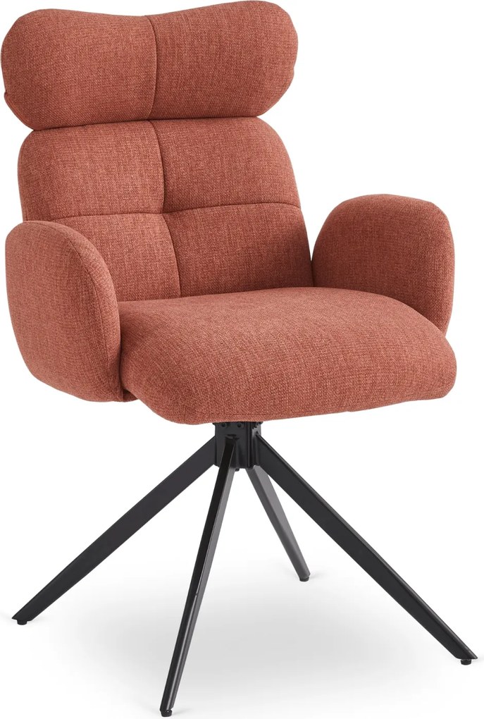 Krzesło Tapicerowane Obrotowe ALVARO Rude Nowoczesne