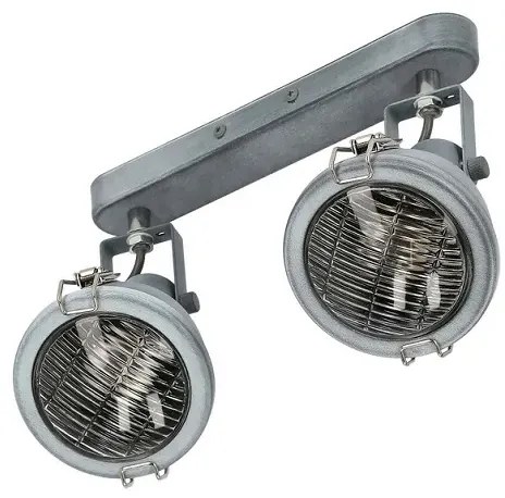 Szara lampa sufitowa dwa reflektory na listwie K6-M24