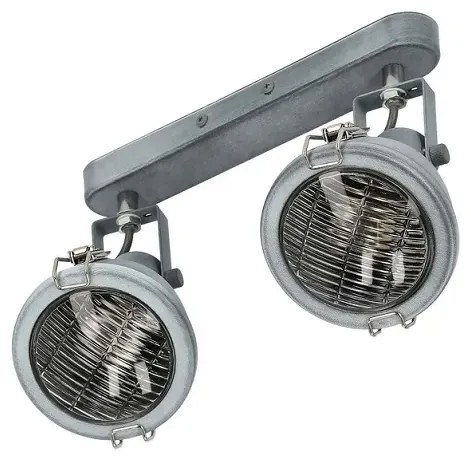Szara lampa sufitowa dwa reflektory na listwie - V095-Oleander