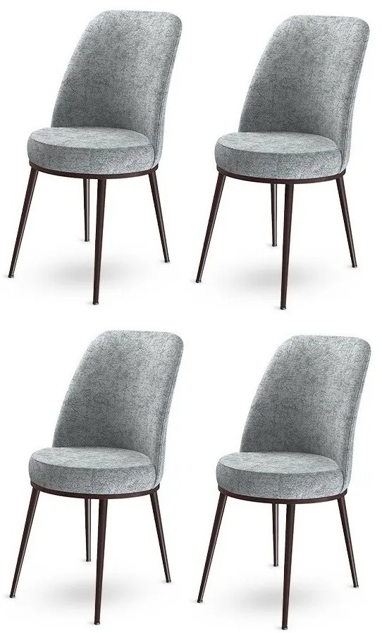 Zestaw krzeseł do jadalni Dexa Grey and Brown, 4 szt., 4 szt.
