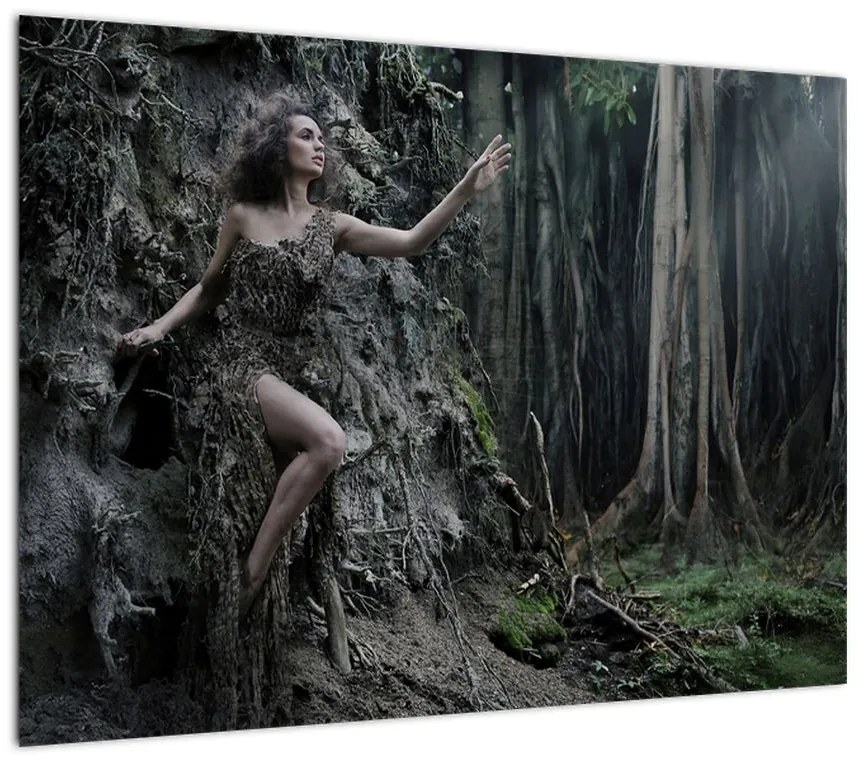 Obraz na szkle - Leśna wróżka (70x50 cm)