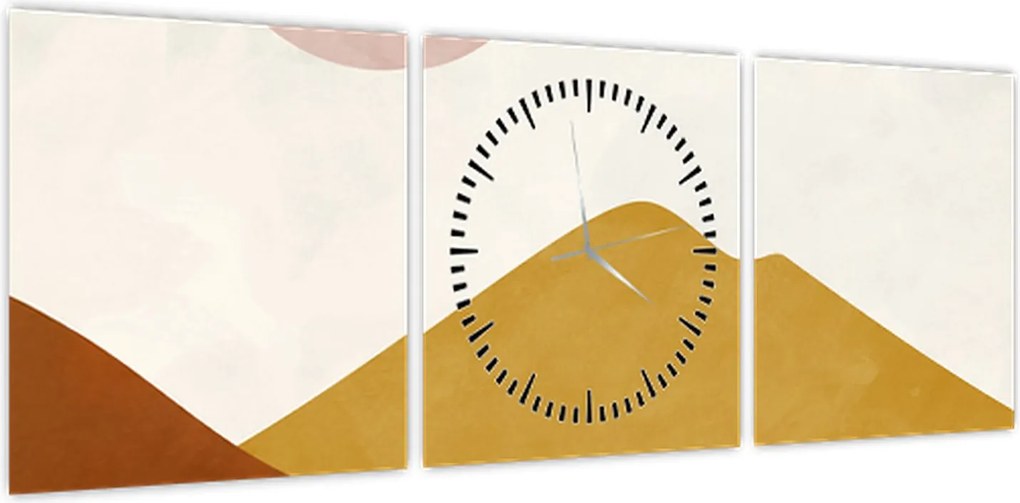Obraz - Góry akwarelowe N⁰1 (z zegarem) (90x30 cm)