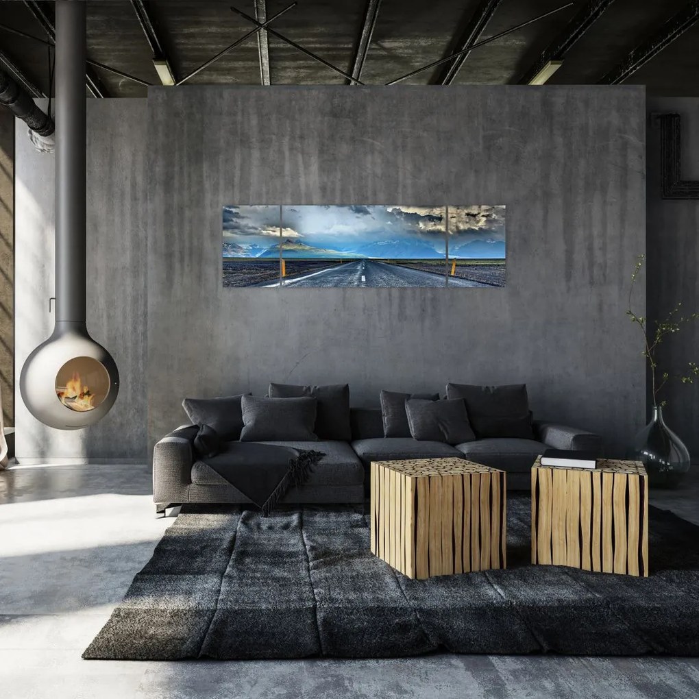 Obraz drogi podczas burzy (170x50 cm)