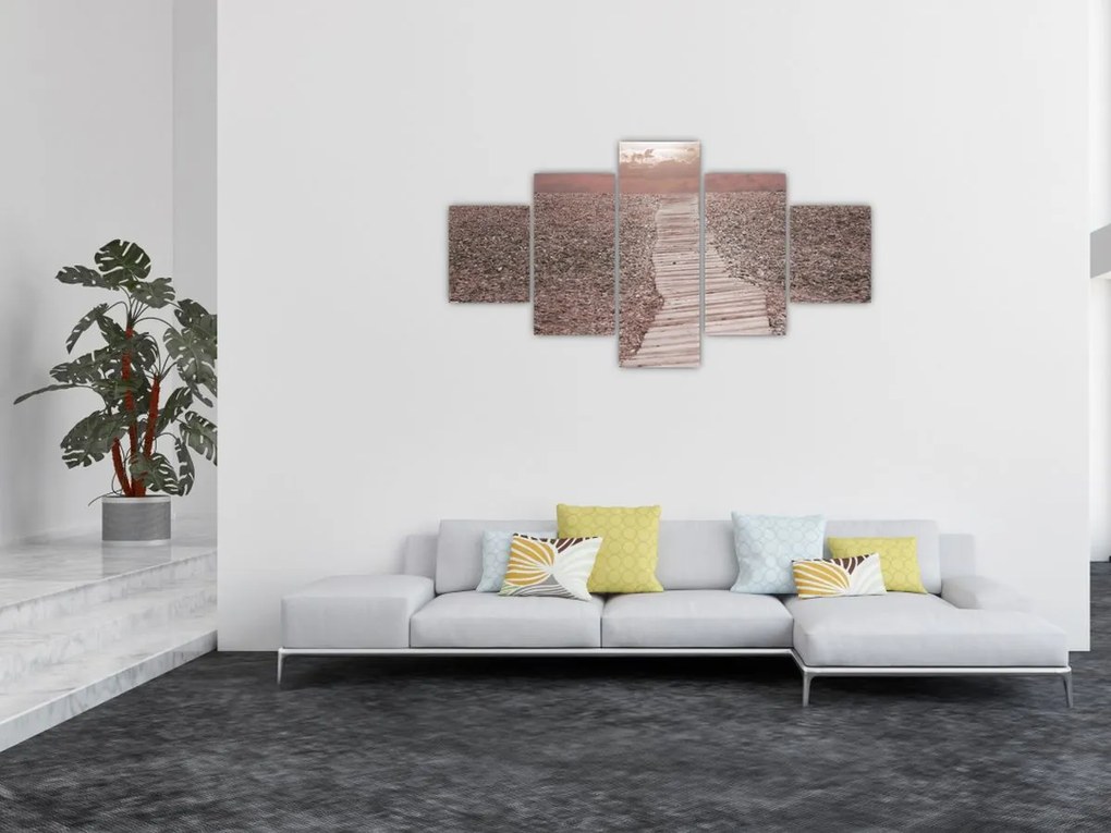 Obraz - Plaża żwirowa (125x70 cm)