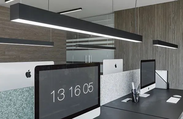 Czarna liniowa lampa wisząca LED 3000 K F8-P81