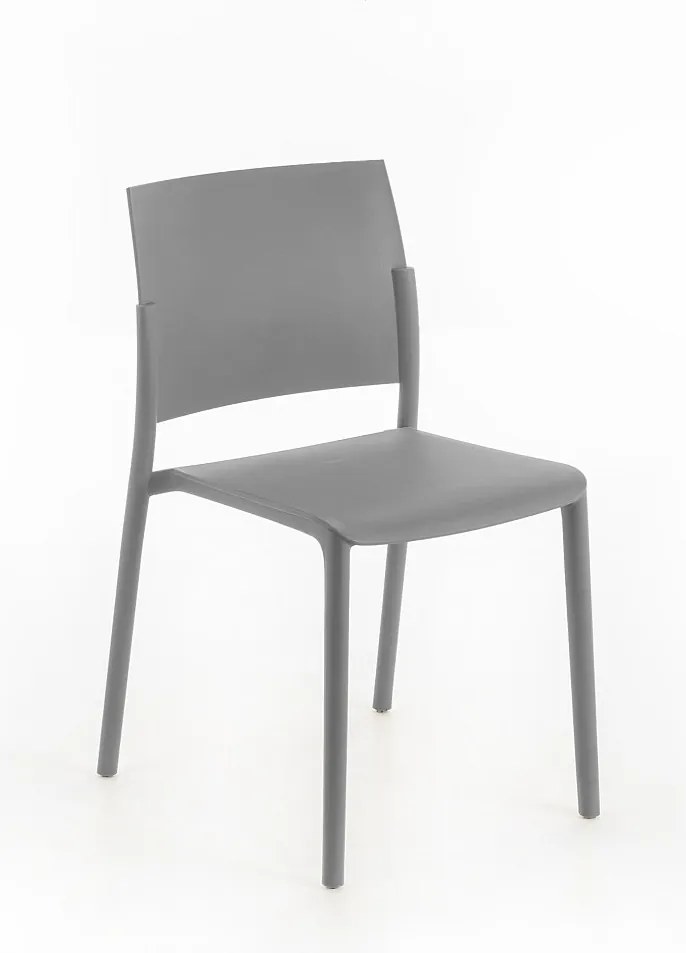 Zestaw 4 składanych krzeseł do salonu "Sabrina" z polipropylenu w kolorze jasnoszarym, nowoczesnych, 52,5 x 55 cm, 81 wys.