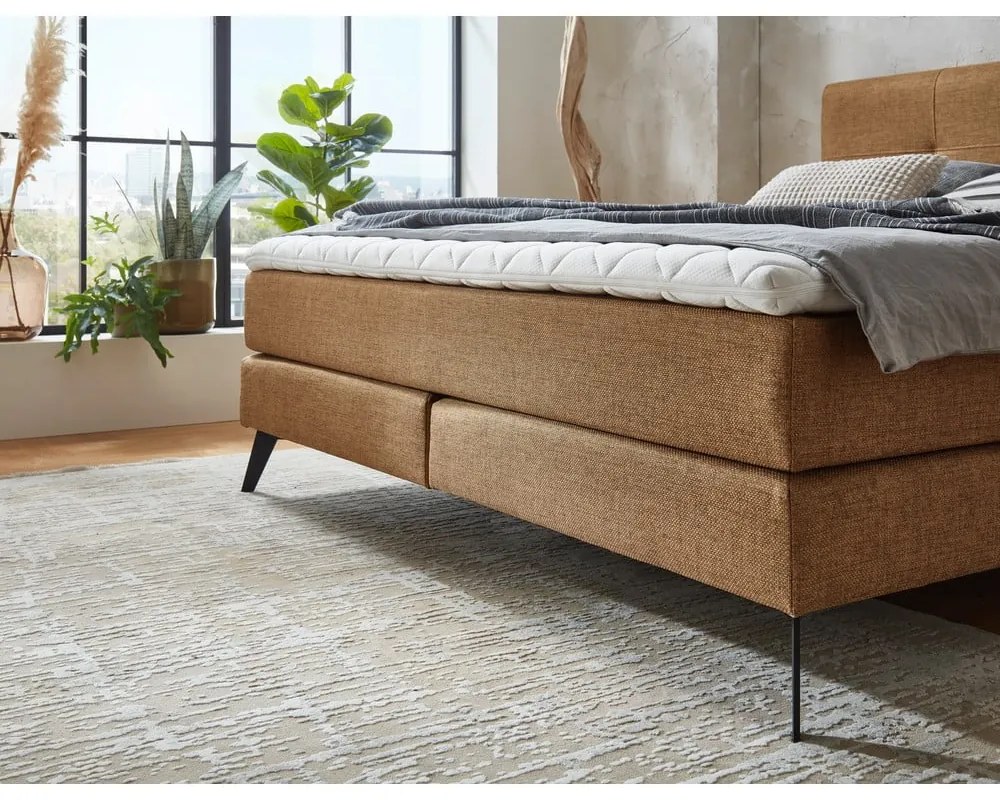 Brązowe łóżko boxspring 160x200 cm ANCONA – Meise Möbel