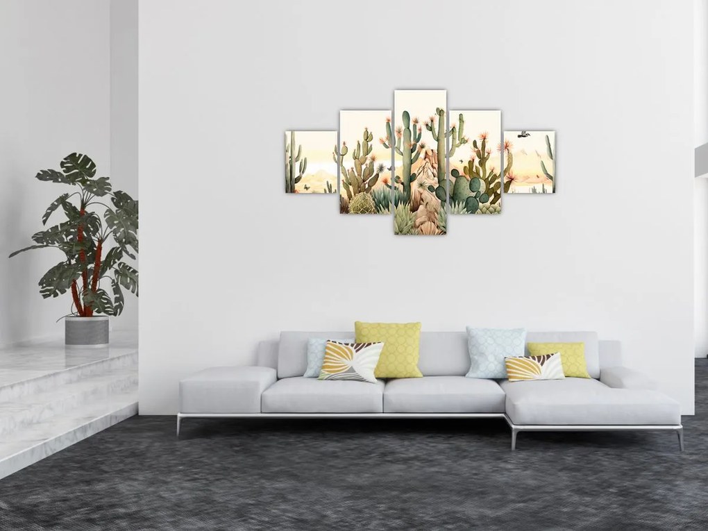 Obraz - Pustynia, akwarela (125x70 cm)