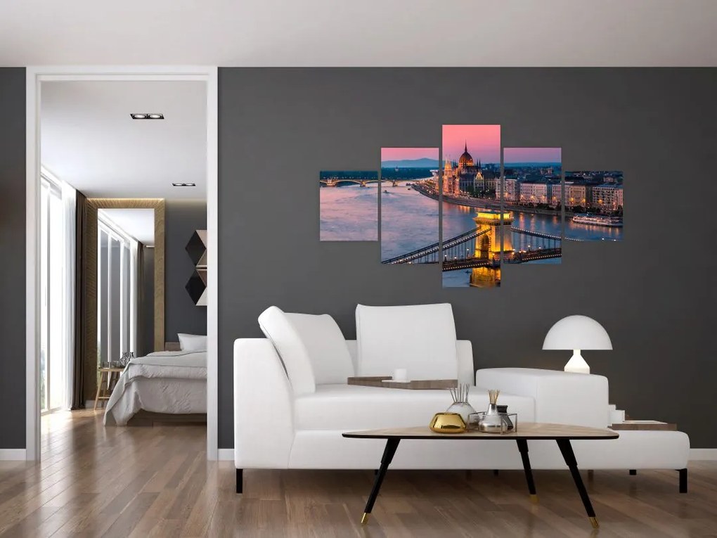 Obraz - Panorama miasta, Budapeszt, Węgry (125x70 cm)