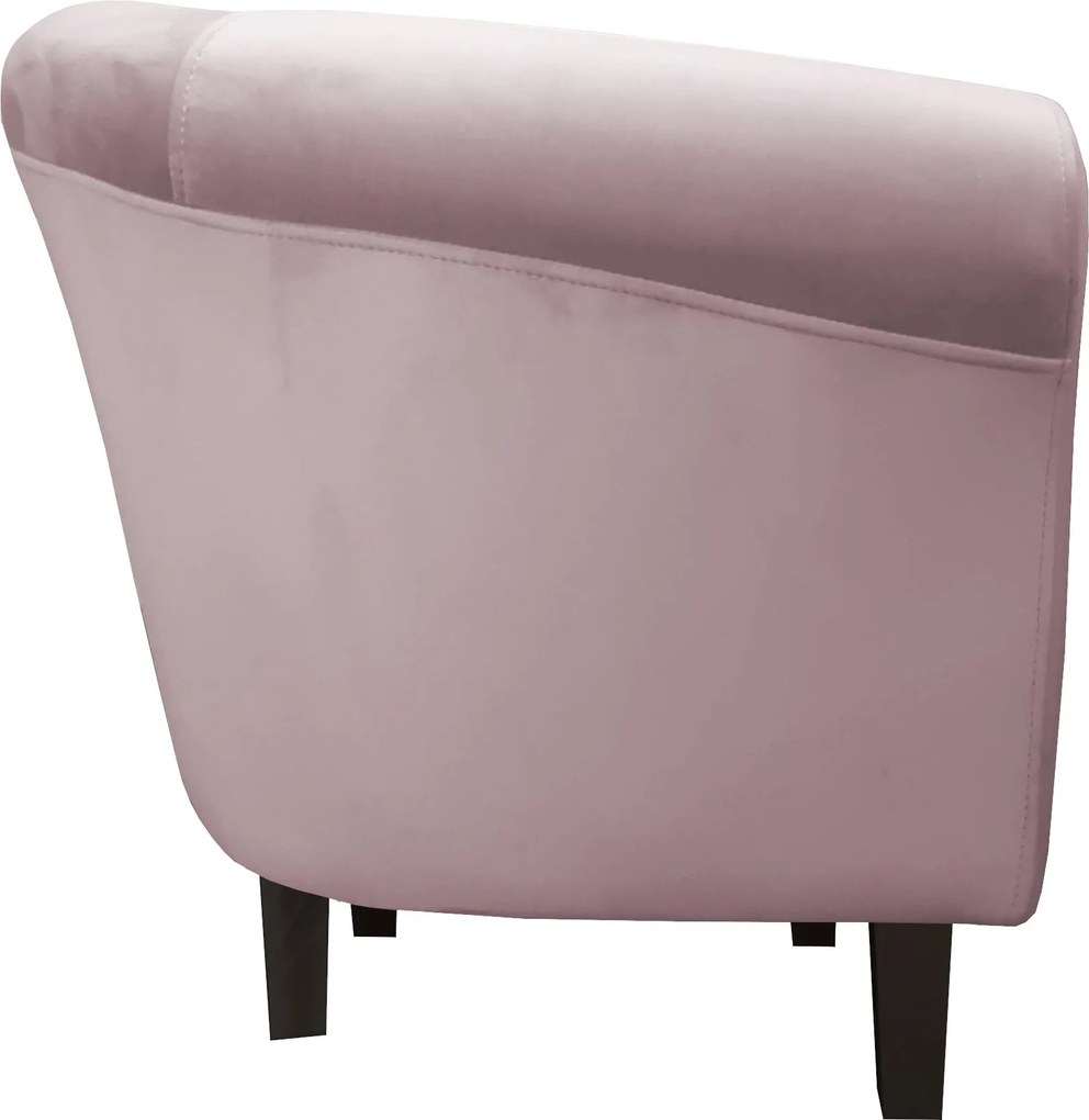 Fotel Milo tkanina Welur wygodny fotel tapicerowany do salonu i sypialni : Kolor nogi - Venge, Kolor tkaniny - VELVET - MG55, Wysokość nogi - 15 cm