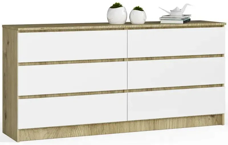 Komoda RTV z szufladami dąb artisan + biały E6-L46