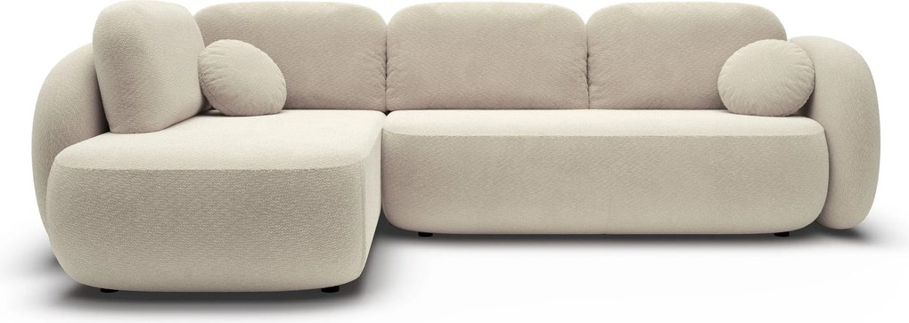 Masseno Narożnik AMICO z funkcją spania i pojemnikiem na pościel Narozniki L, Rozkładana sofa - Beżowy, EGON 26