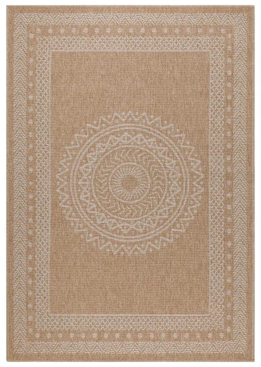 Dywan zewnętrzny Dhaka rozeta bezowy 80 cm x 250 cm