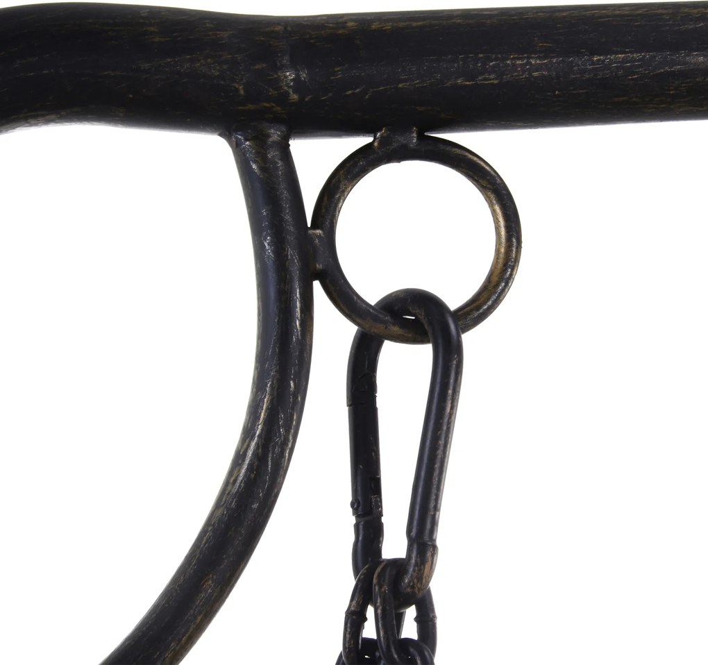 Outsunny Huśtawka Ogrodowa Ławka w Stylu Vintage, Design w Odcieniach Mosiądzu, 167 cm x 123 cm x 175 cm