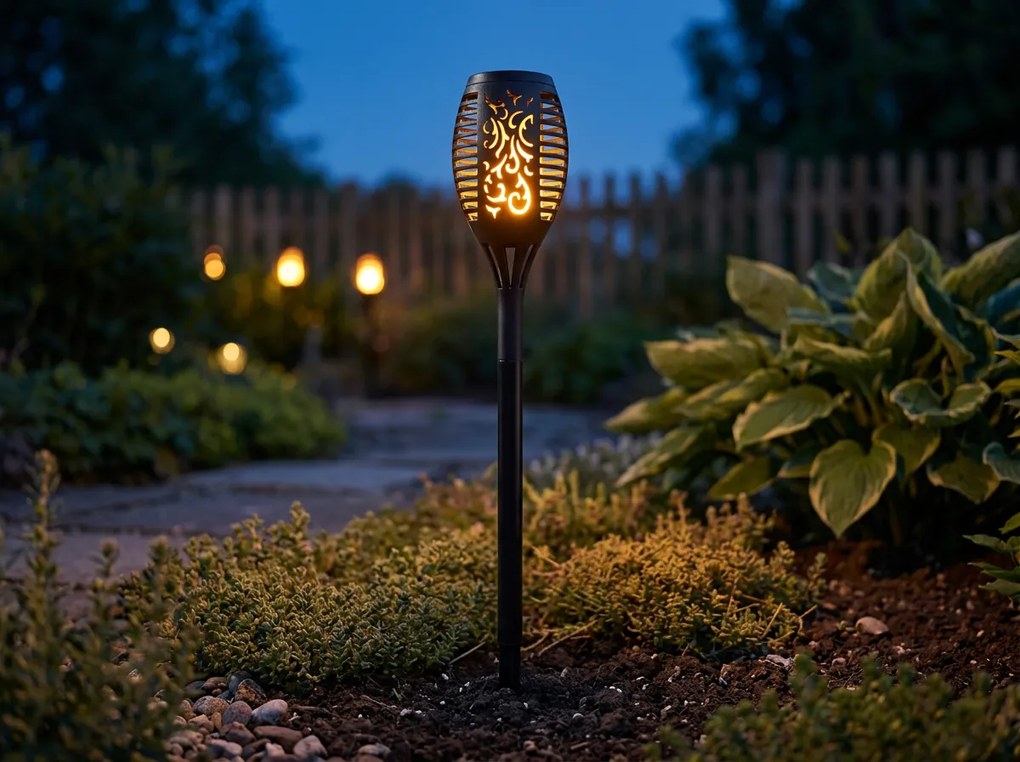 Lampa solarna FLARION z efektem płomienia 48,5 cm
