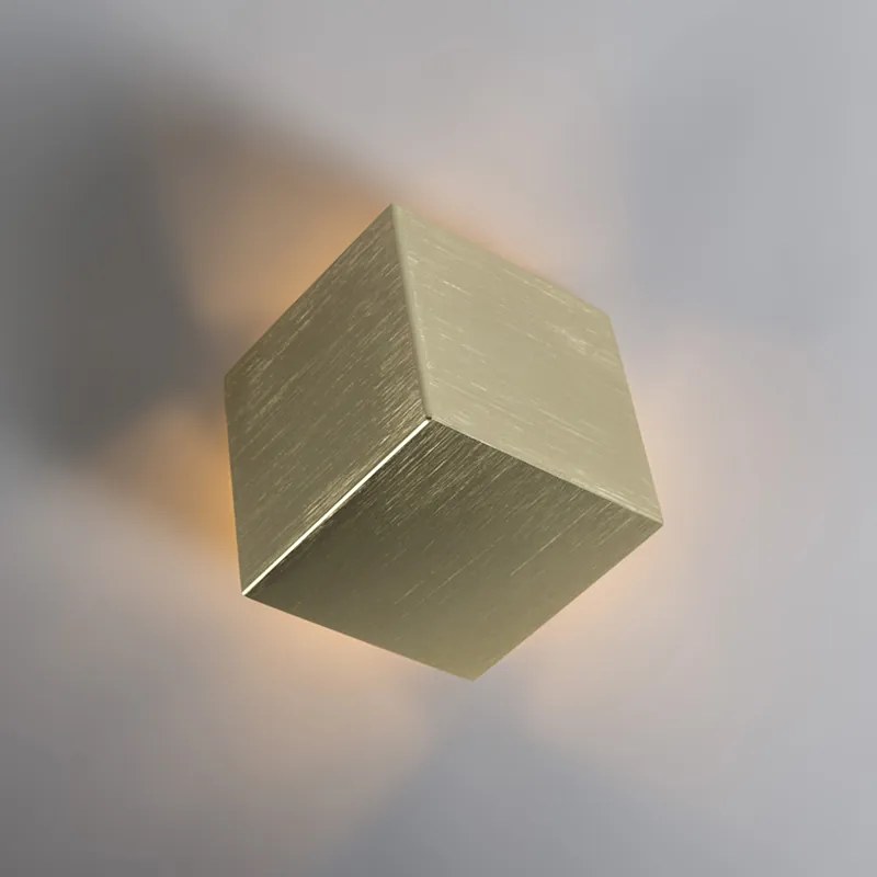Kinkiet, zestaw 2 sztuk, Nowoczesny złoty - Cube Oswietlenie wewnetrzne