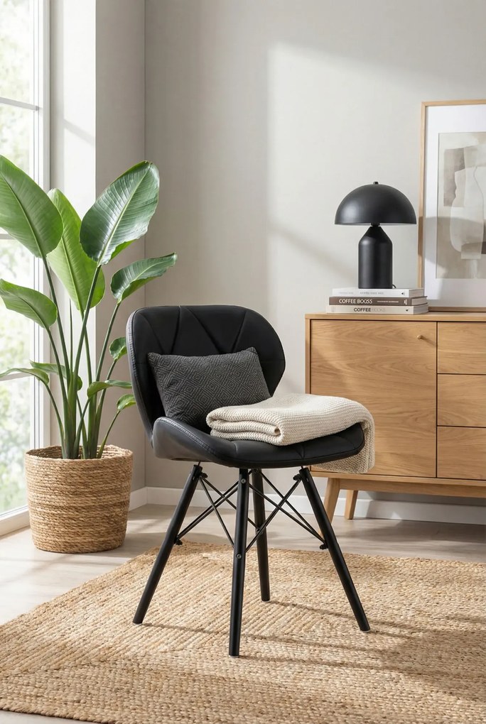 Czarne krzesło kuchenne S8-C20