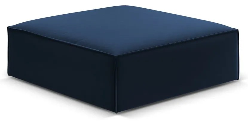 Ciemnoniebieski aksamitny podnóżek Vanda – Mazzini Sofas