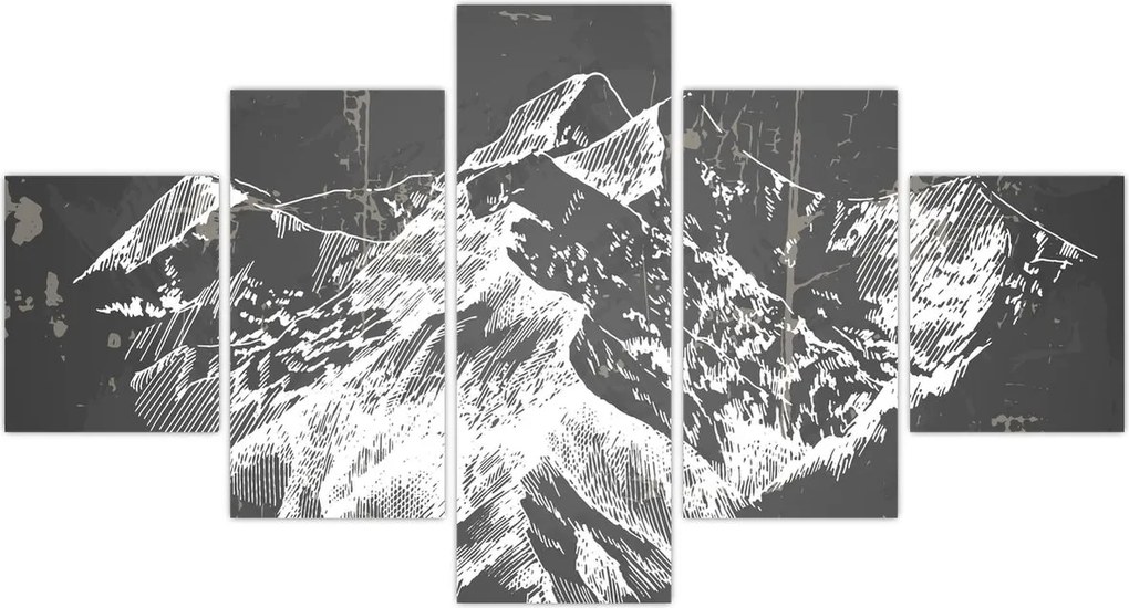 Obraz - Ilustracja gór (125x70 cm)