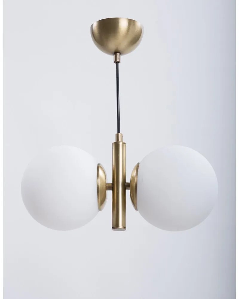 Lampa wisząca w biało-złotym kolorze ze szklanym kloszem ø 15 cm Monera – Squid Lighting