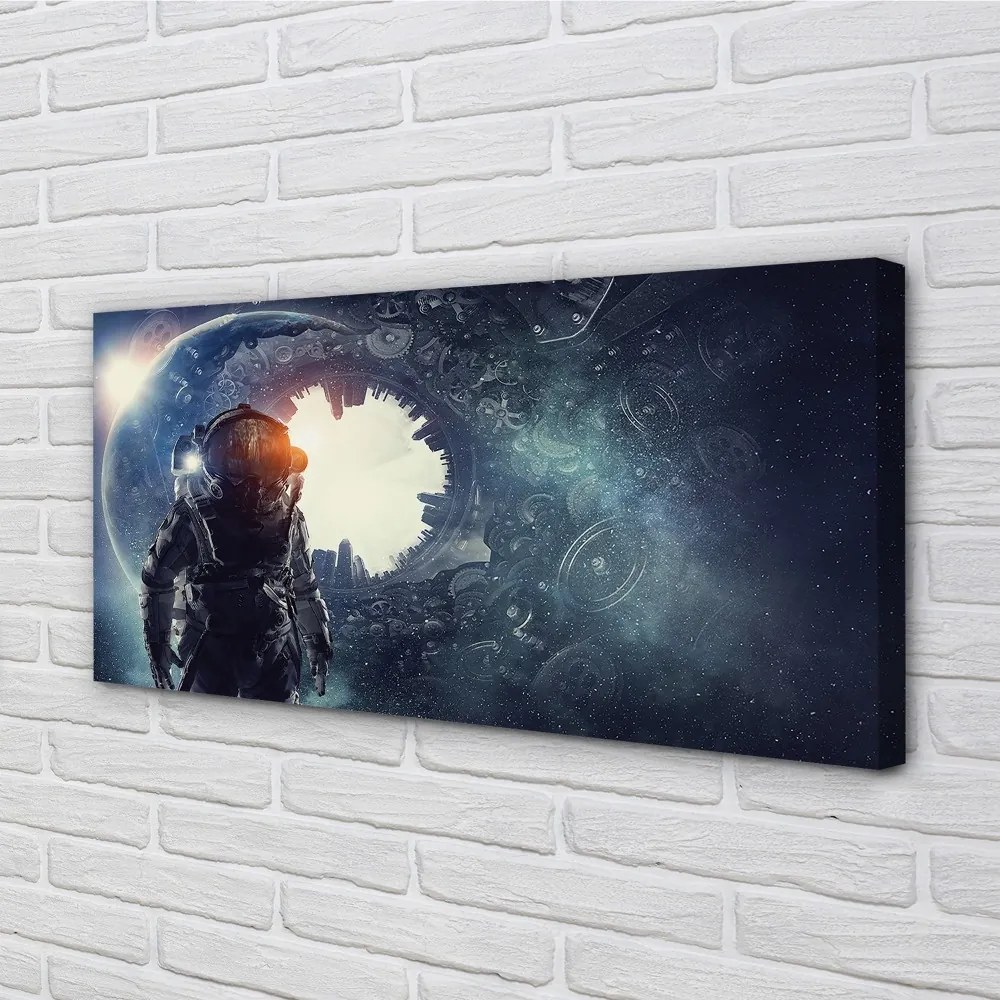 Zdjęcie na płótnie Postać w Świecie Mechanizmów