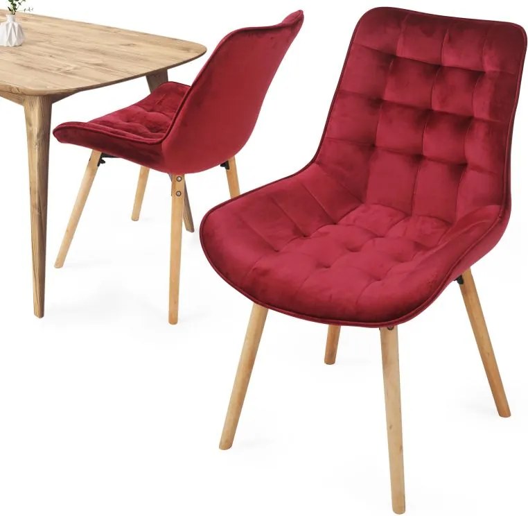 Zestaw krzeseł do jadalni, ciemnoczerwony, 2 szt