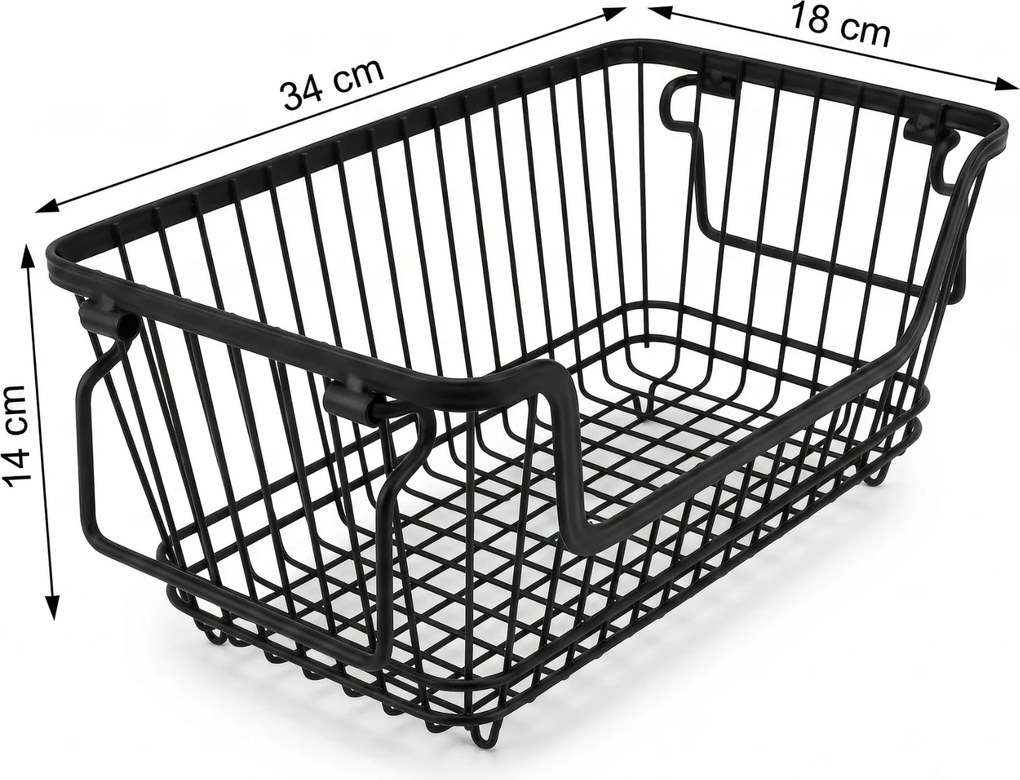 Kosz na owoce metalowy z uchwytami, 34 x 18 x 14 cm