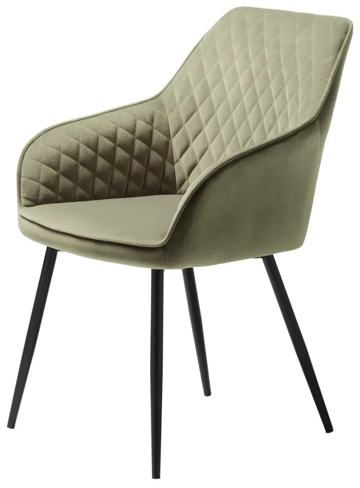 Aksamitne krzesło w kolorze khaki Milton – Unique Furniture