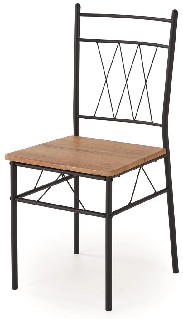 Zestaw stół + 4 krzesła dąb naturalny / czarny FAUST 3