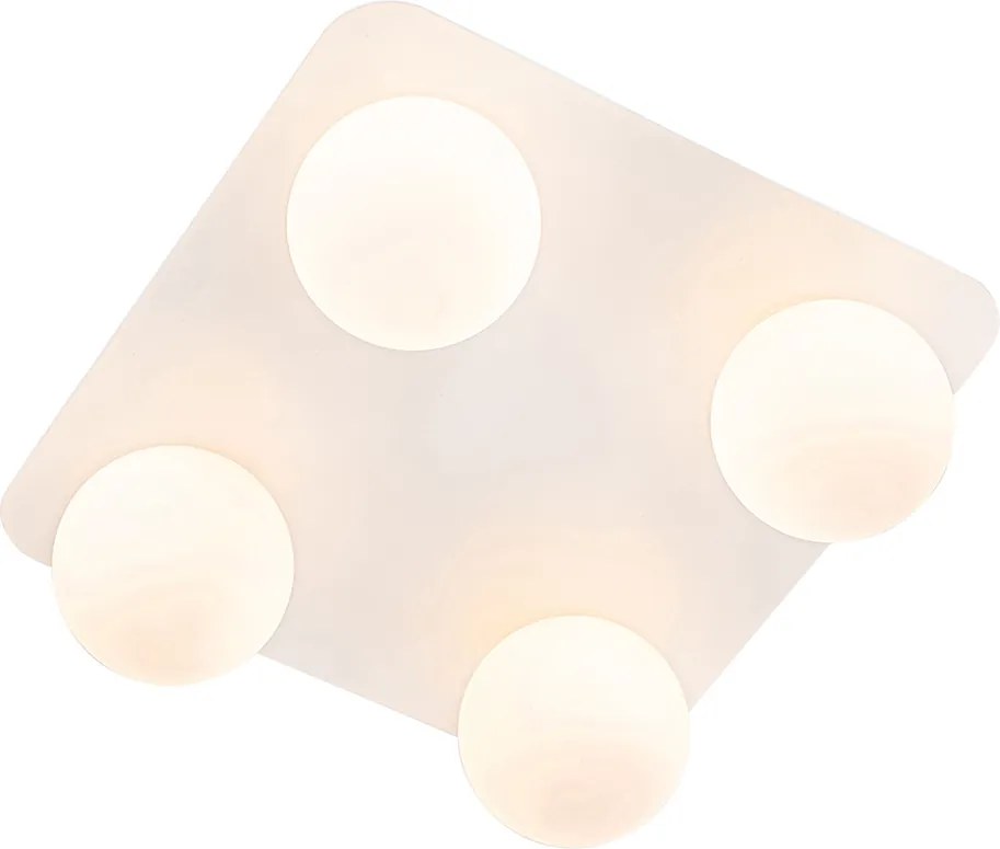 Nowoczesna lampa sufitowa do łazienki biała kwadratowa 4-światłowa - Cederic