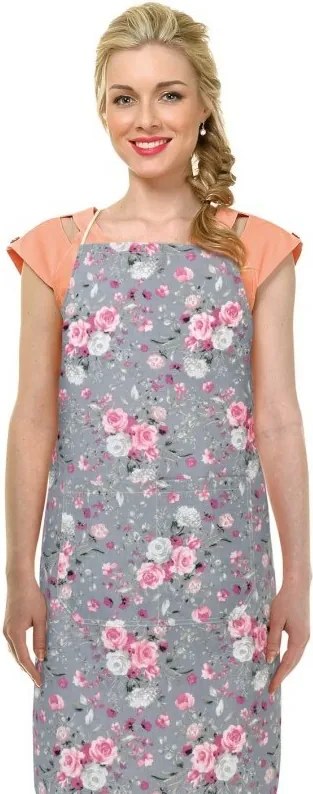 Bellatex Fartuch Adela Kwiaty róży różowy 67 x 84 cm