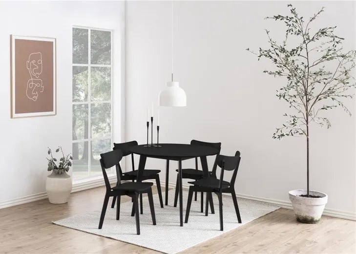 Okrągły stół nierozkładany Roxby 105 cm czarny
