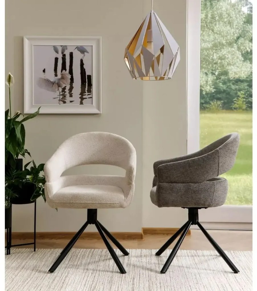 Krzesło z podłokietnikami BORGO jasny beż obrotowe SIGNAL