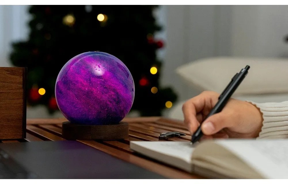 Lampa stołowa LED w ciemnym naturalnym kolorze ze szklanym kloszem (wysokość 13 cm) Galaxy Breeze – Gingko