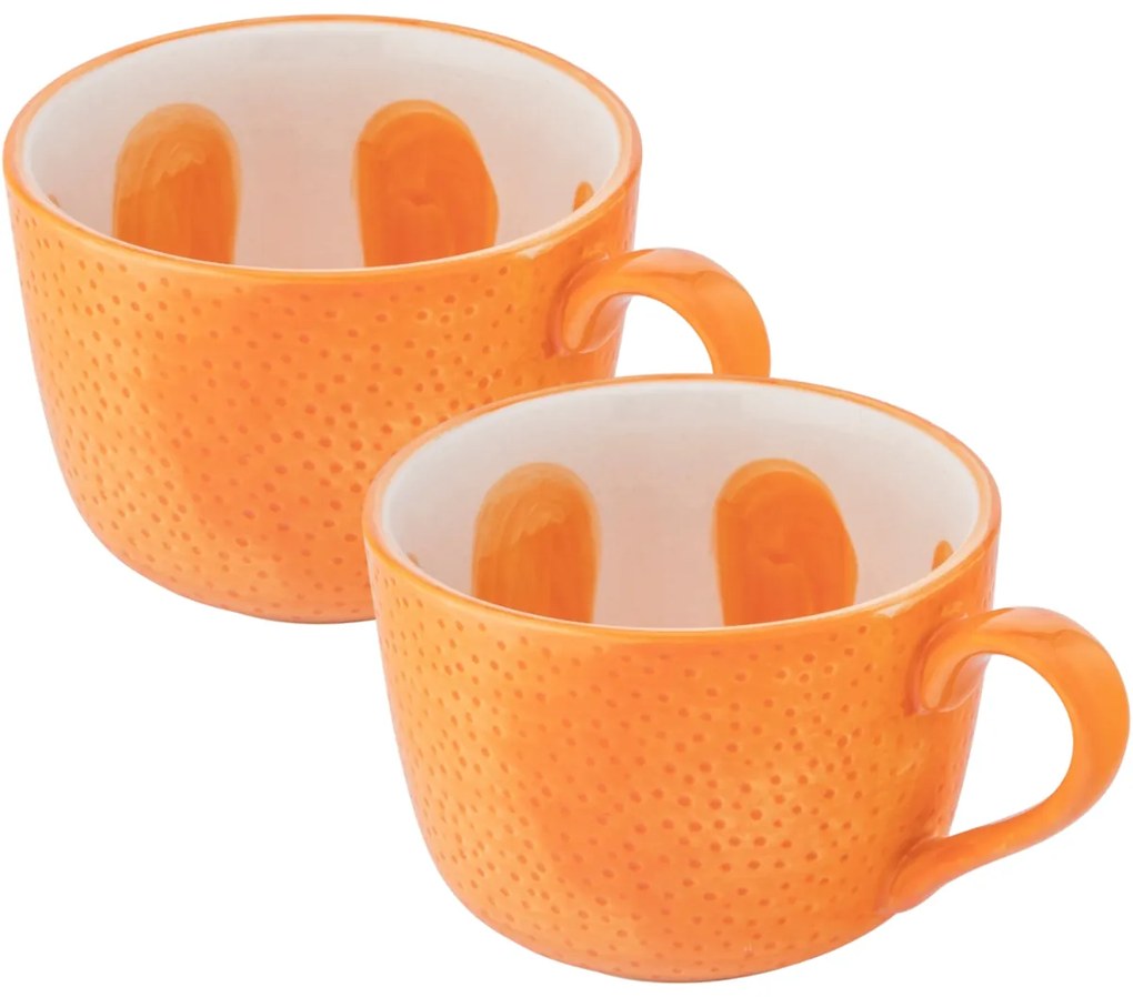 Altom Zestaw ceramicznych kubków jumbo Tropicanapomarańczowych 470 ml, 2 szt.