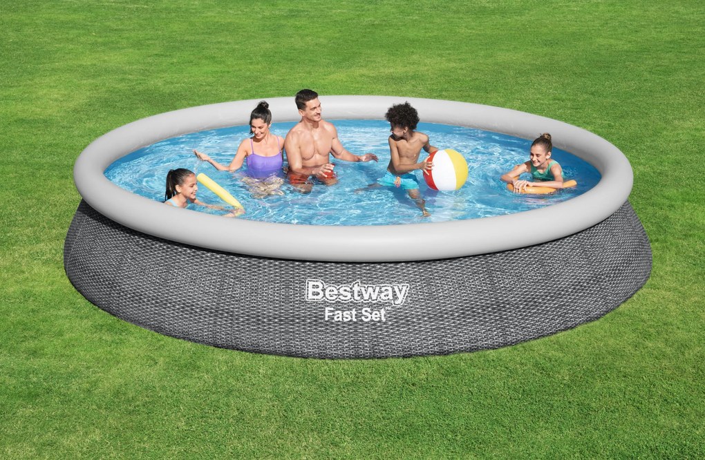 Basen rozporowy Fast Set szary 457 x 84 cm 9677 l BESTWAY