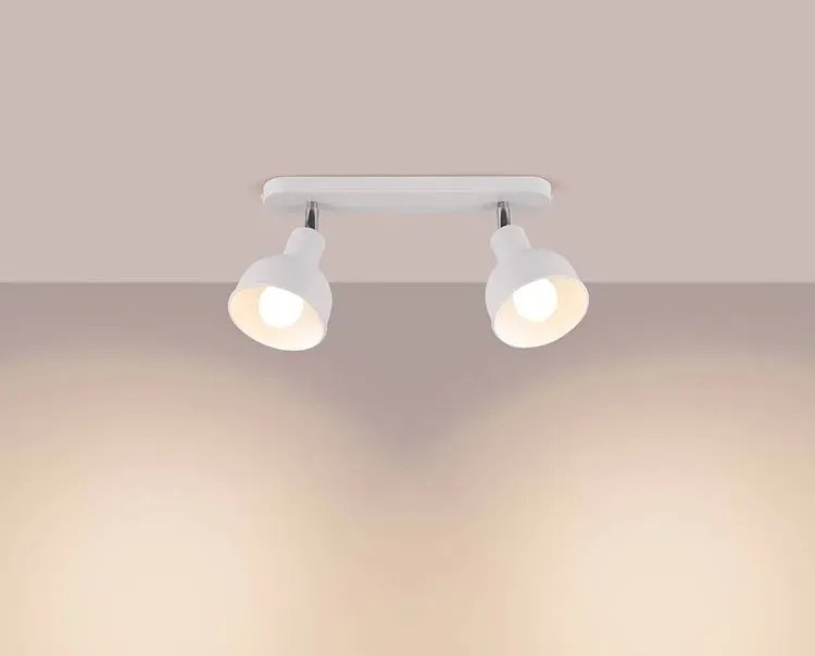 Biała metalowa dwupunktowa lampa sufitowa - A623 C3-B59