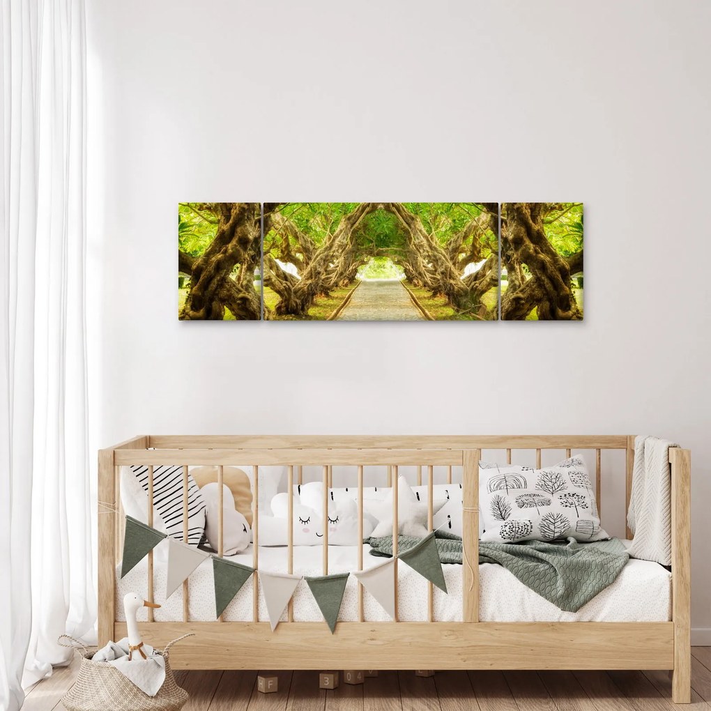 Obraz - Żywy tunel plumerii (170x50 cm)