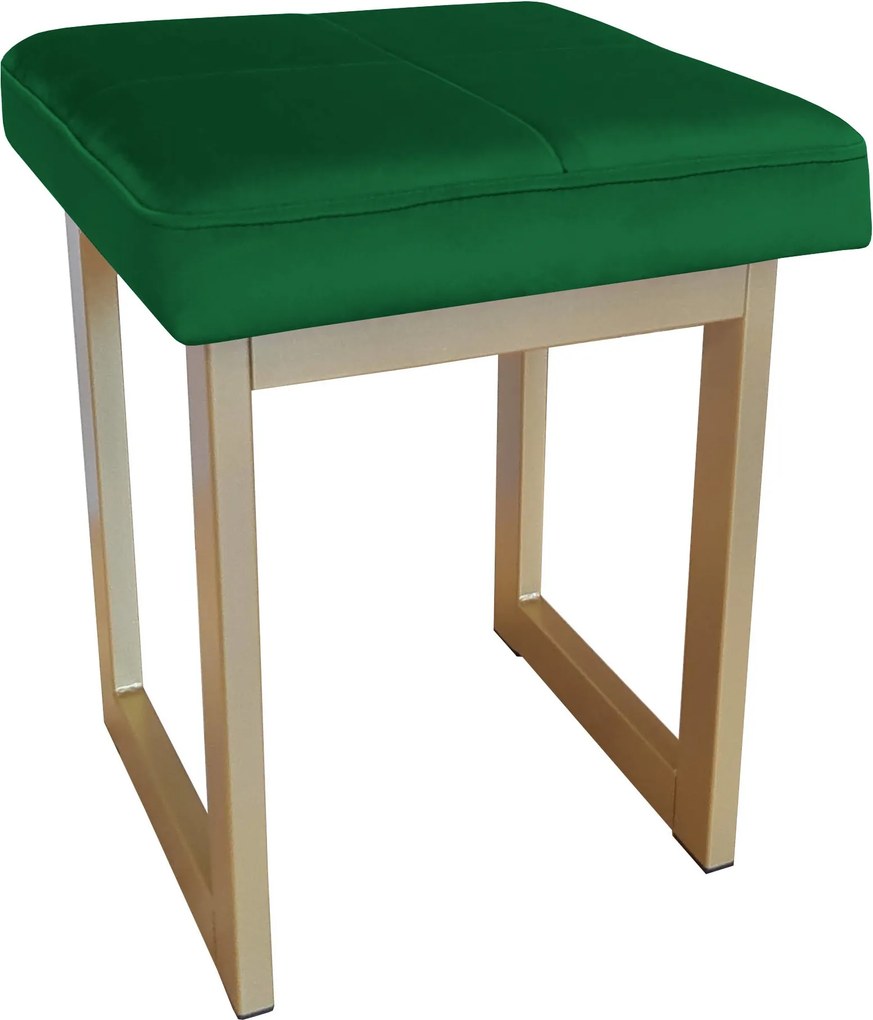 Taboret SOLID tkanina Welur stelaż metalowy STOŁEK LOFT : Kolor Stelaża - Złoty, Kolor tkaniny - VELVET - MG25, Typ tkaniny - Velvet, Wysokość - 45 cm